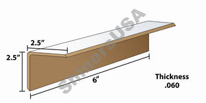 Edge Board Pallet Corner Protectors .060-thick 2.5x2.5x6 Item: 142795