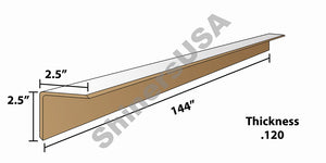 Edge Board Pallet Corner Protectors .120 thick 2.5x2.5x144 Item: 142890