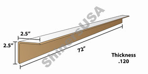Edge Board Pallet Corner Protectors .120 thick 2.5x2.5x72 Item: 142886