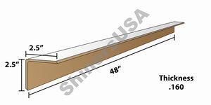 Edge Board Pallet Corner Protectors .160 thick 2.5x2.5x48 Item: 143559