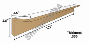 Edge Board Pallet Corner Protectors .350 thick 2.5x2.5x120 Item: 143370
