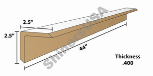 Edge Board Pallet Corner Protectors .400 thick 2.5x2.5x44 Item: 143459