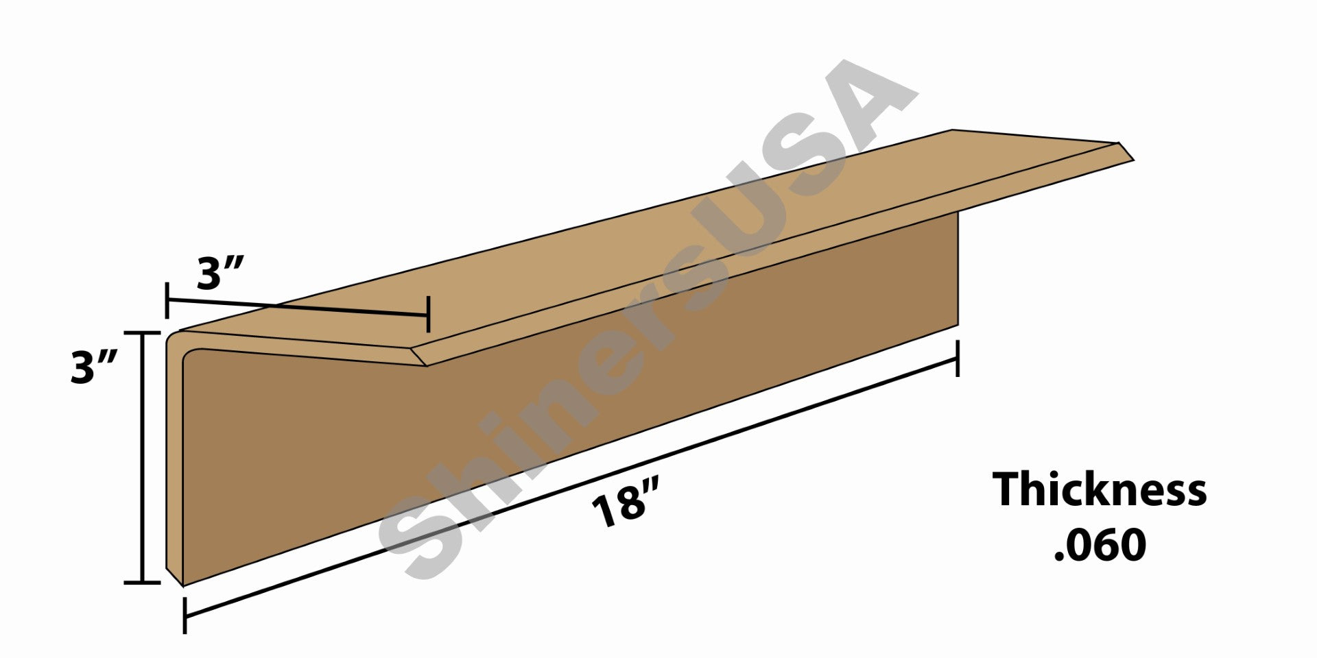 Kraft Edge Board Pallet Corner Protectors .060 thick 3x3x18 Item: 143683