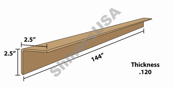 Kraft Edge Board Pallet Corner Protectors .120 thick 2.5x2.5x144 Item: 143776