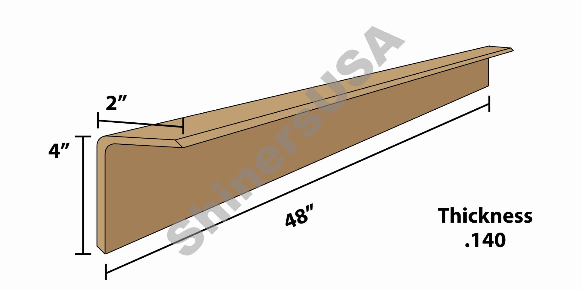 Kraft Edge Board Pallet Corner Protectors .140 thick 2x4x48 Item: 143850