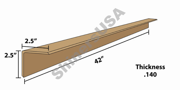 Kraft Edge Board Pallet Corner Protectors .140 thick 2.5x2.5x42 Item: 143864