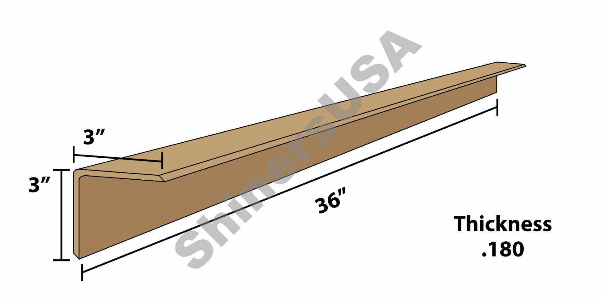 Kraft Edge Board Pallet Corner Protectors .180 thick 3x3x36 Item: 144070