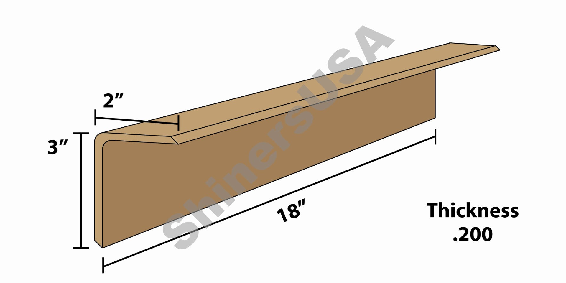 Kraft Edge Board Pallet Corner Protectors .200 thick 2x3x18 Item: 144115