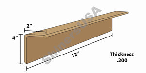 Kraft Edge Board Pallet Corner Protectors .200 thick 2x4x12 Item: 144130