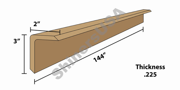 Kraft Edge Board Pallet Corner Protectors .225 thick 2x3x144 Item: 144224