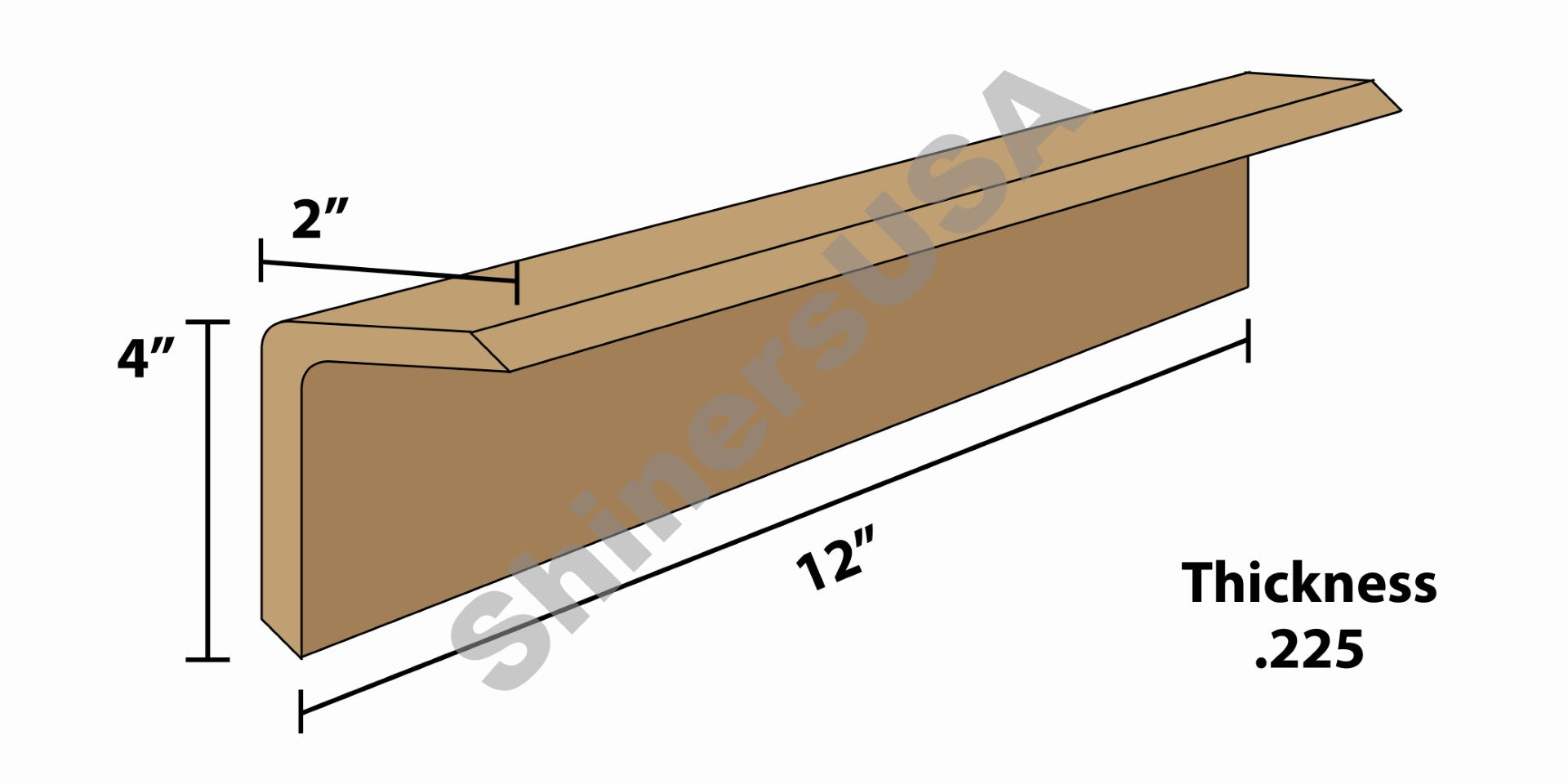 Kraft Edge Board Pallet Corner Protectors .225 thick 2x4x12 Item: 144226