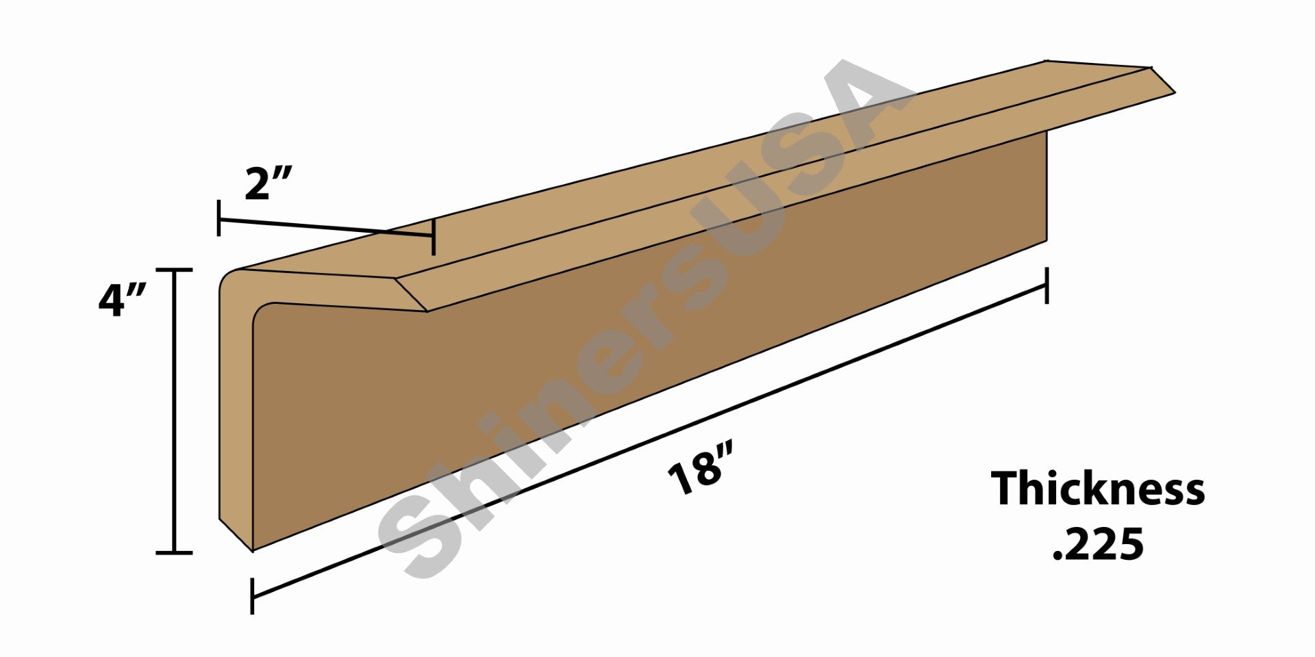 Kraft Edge Board Pallet Corner Protectors .225 thick 2x4x18 Item: 144227