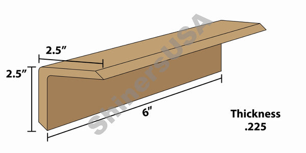 Kraft Edge Board Pallet Corner Protectors .225 thick 2.5x2.5x6 Item: 144241