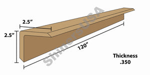 Kraft Edge Board Pallet Corner Protectors .350 thick 2.5x2.5x120 Item: 144351