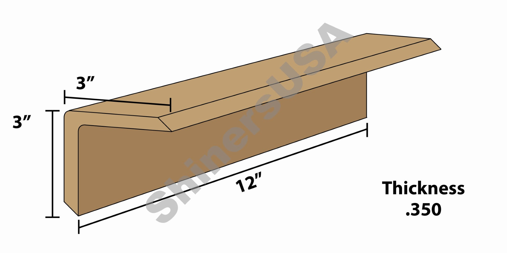 Kraft Edge Board Pallet Corner Protectors .350 thick 3x3x12 Item: 144354