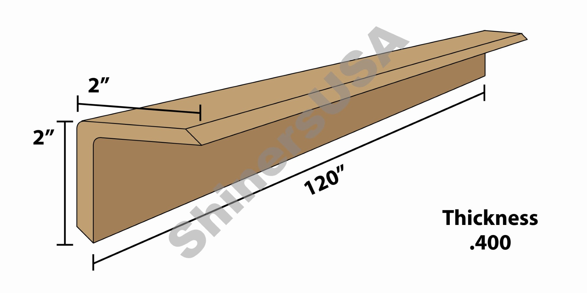 Kraft Edge Board Pallet Corner Protectors .400 thick 2x2x120 Item: 144399