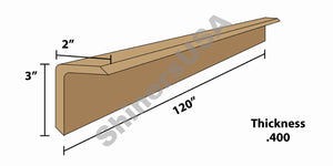 Kraft Edge Board Pallet Corner Protectors .400 thick 2x3x120 Item: 144415
